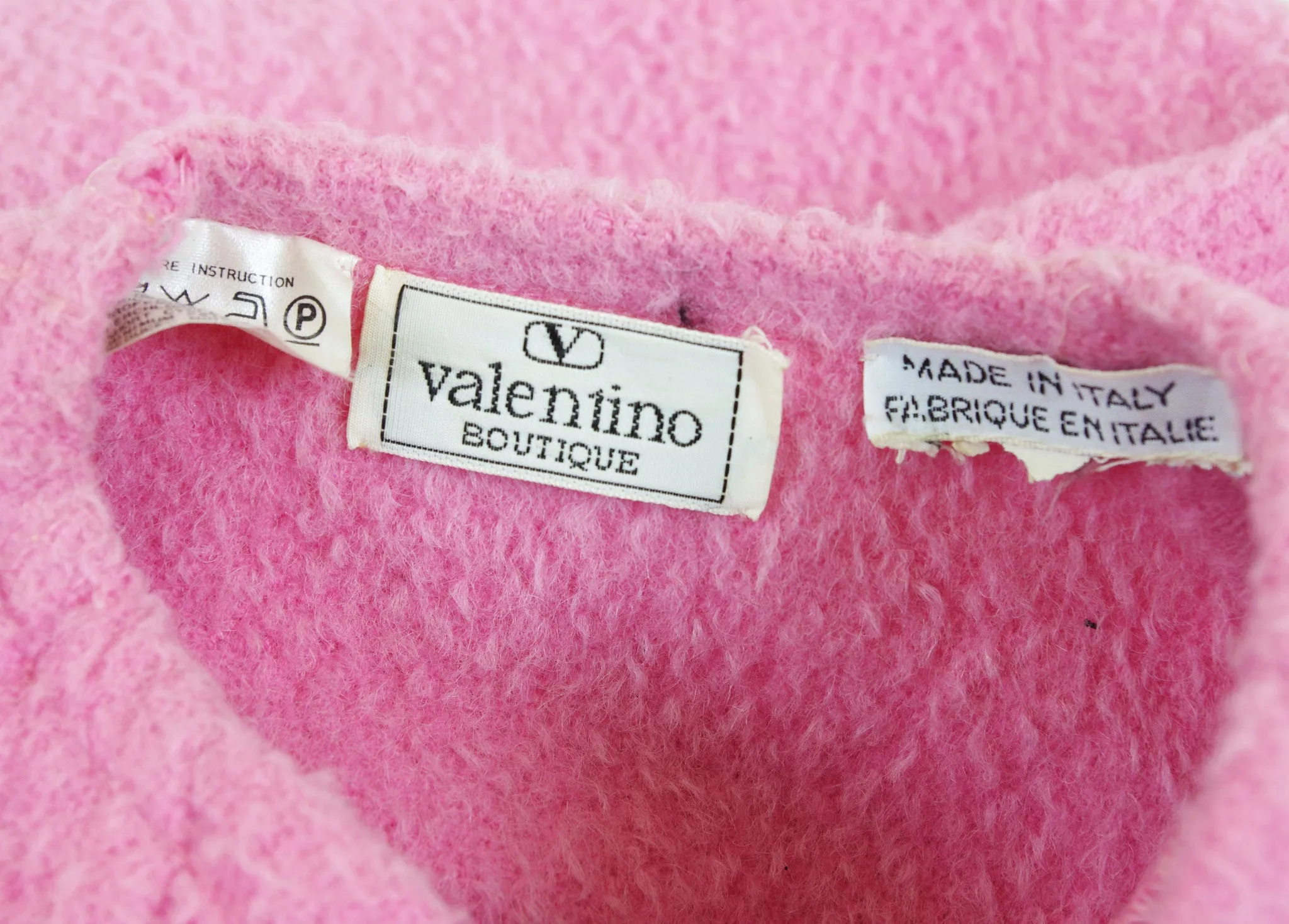 1980s Pink Wool Abalone Button Oversized Coat