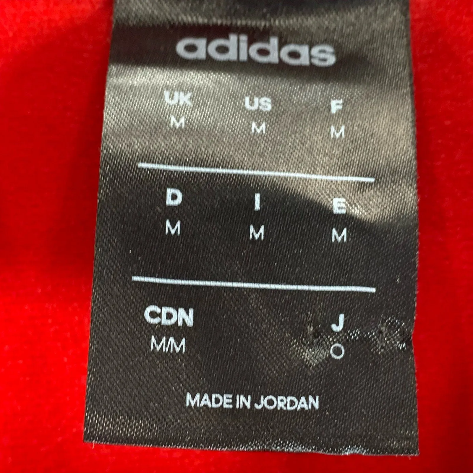 ADIDAS Men's Red/Black 3-Stripe Tricot Stand Collar Full-Zip Track Jacket SZ M