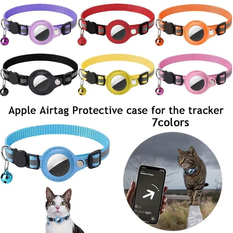 Advanced Nylon Pet Collar with Airtag Tracker - Track, Protect, and Train Your Pet
