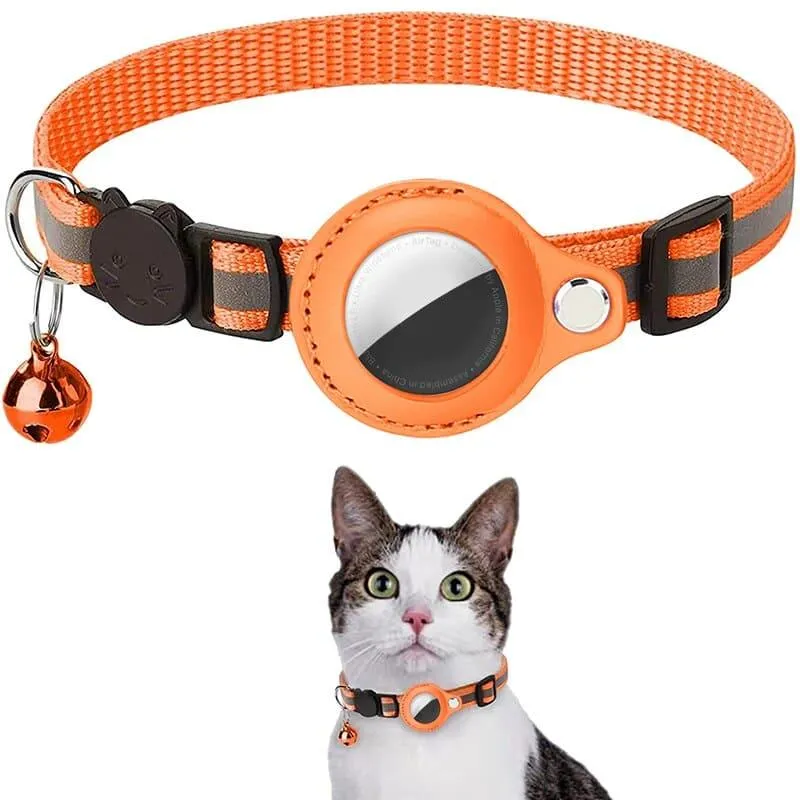 Advanced Nylon Pet Collar with Airtag Tracker - Track, Protect, and Train Your Pet