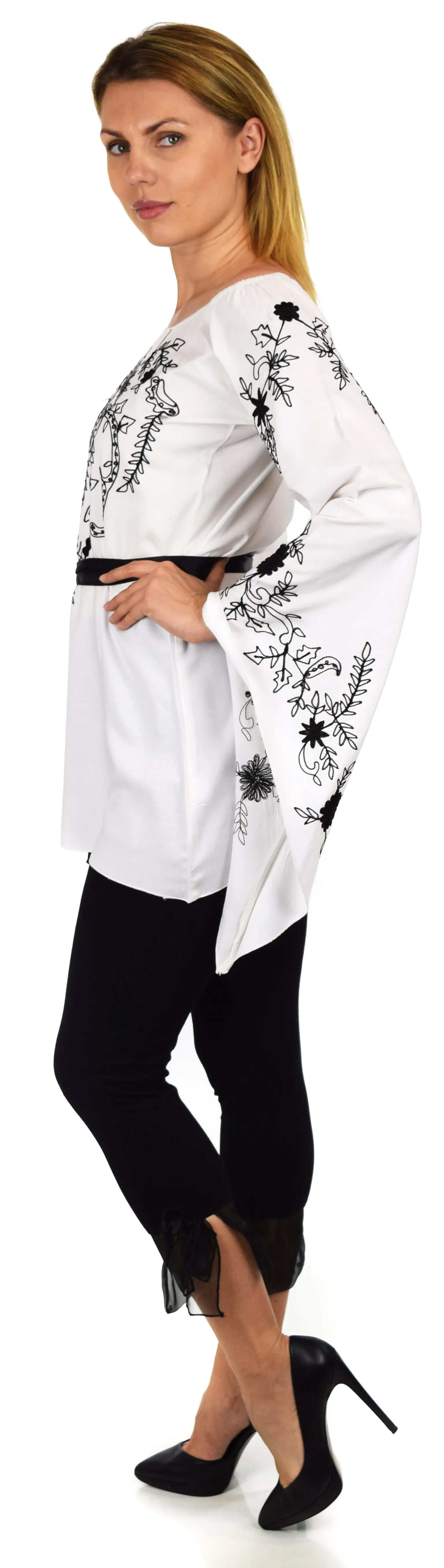 Aristocratic Embroidered Tunic, Off shoulder Tunic, Embroidered Blouse, Peasant blouse, Boho Top, Hip Hop Tunic.