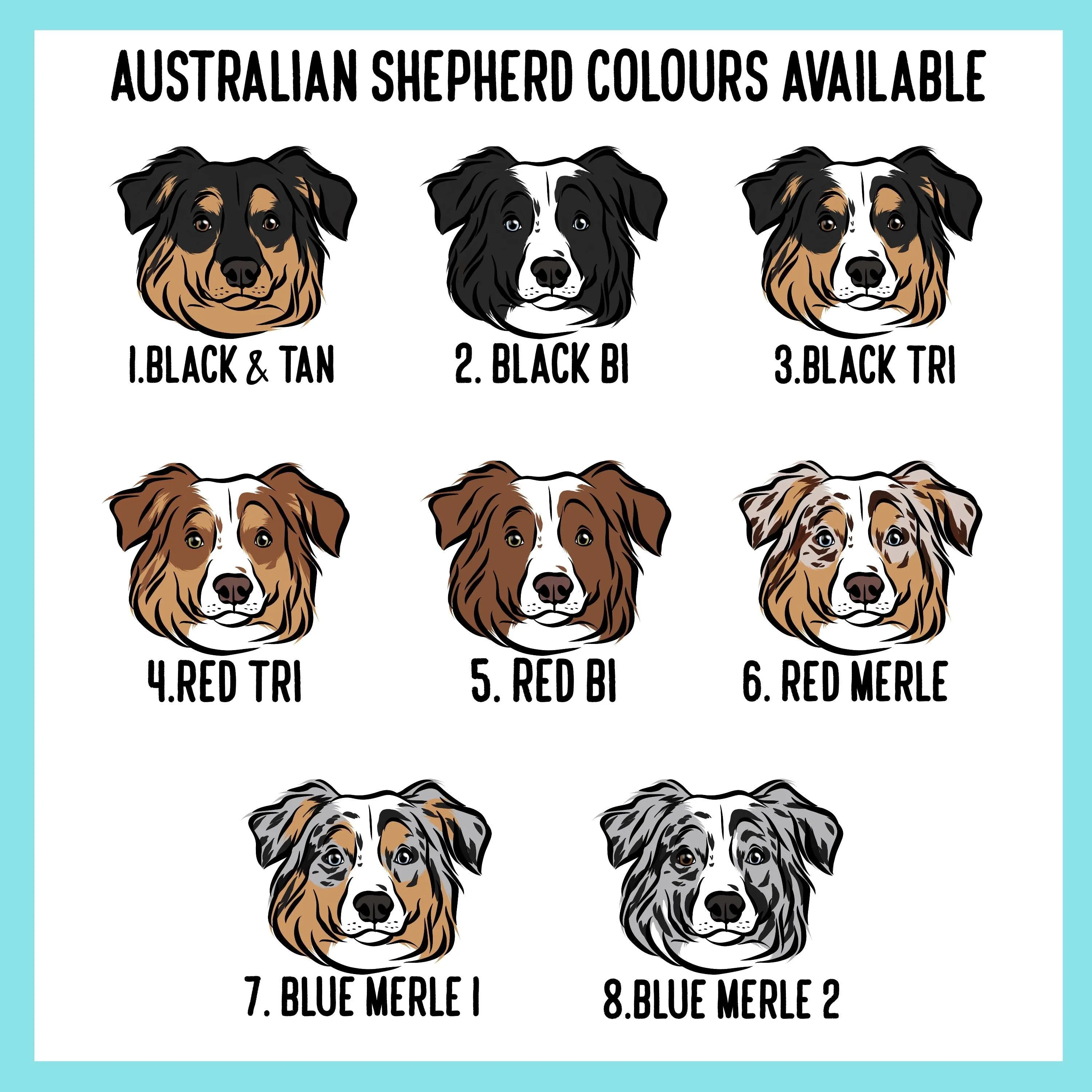 Australian Shepherd Collar/ Customised Dog Face Pattern Collar/ Pet Collar With Name/ Aussie Shepherd Collar/ Aussie Shepherd Mum Present