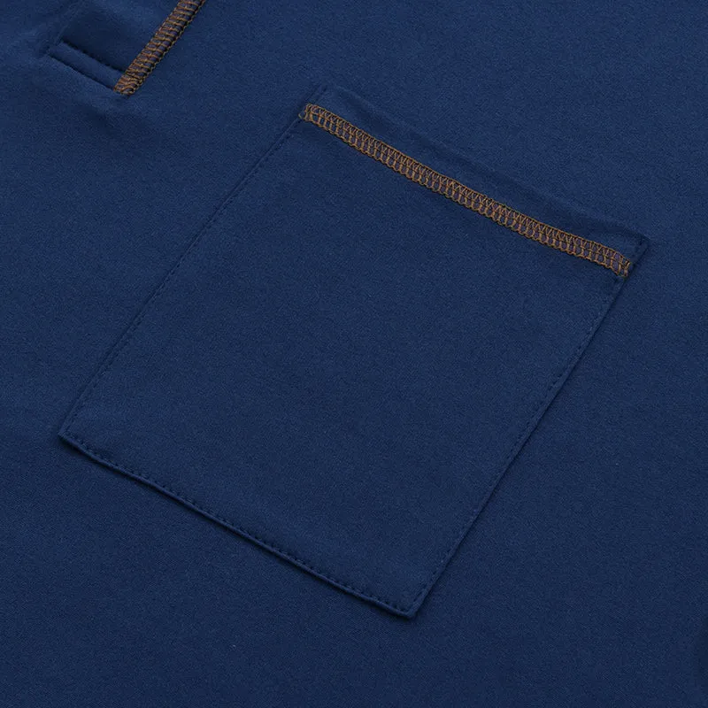 BACKWOODS | Men's Colorblock Henley Short Sleeve T-Shirt for Everyday Wear