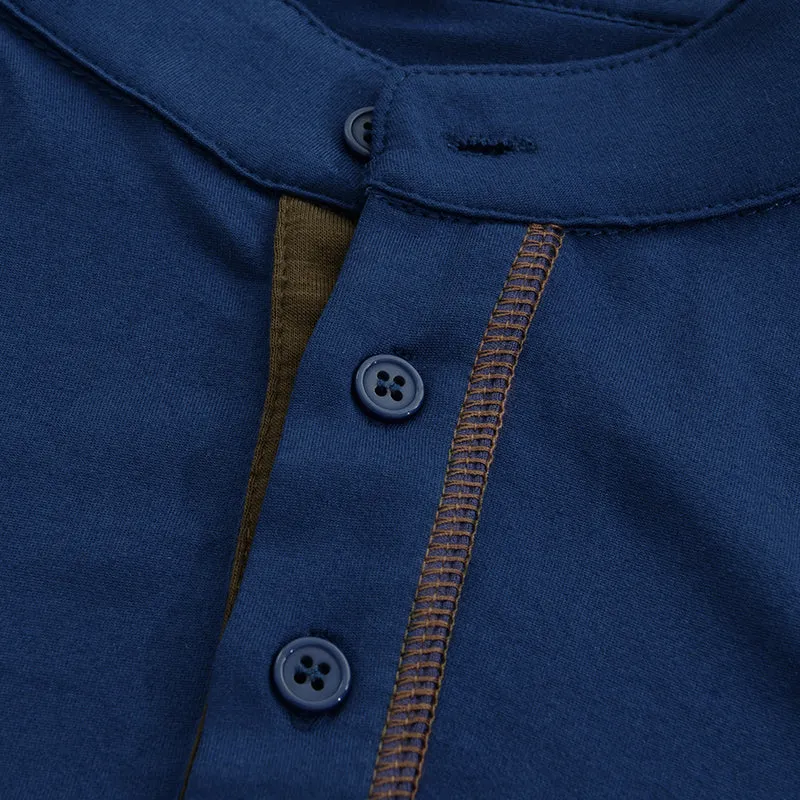BACKWOODS | Men's Colorblock Henley Short Sleeve T-Shirt for Everyday Wear