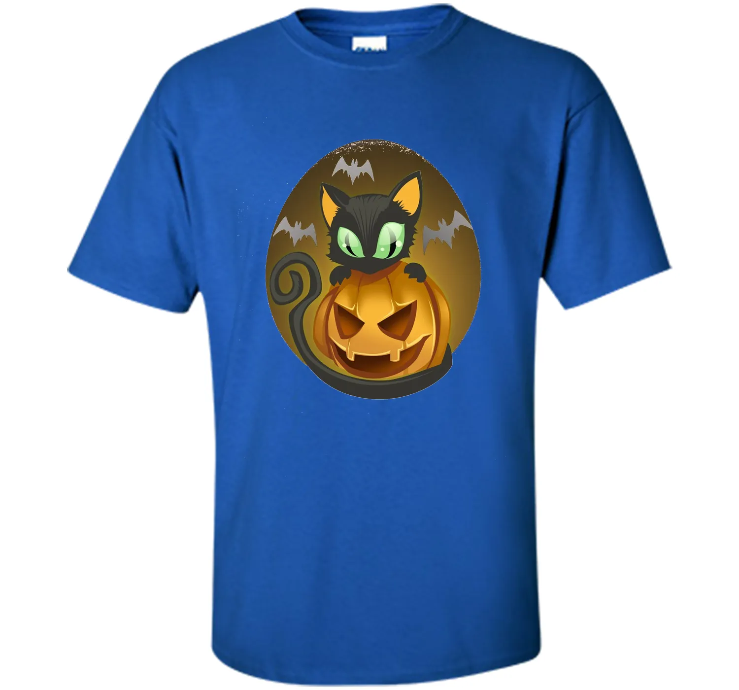 Bats, Black Cat, Pumpkin, Jack O Lantern Halloween T-Shirt