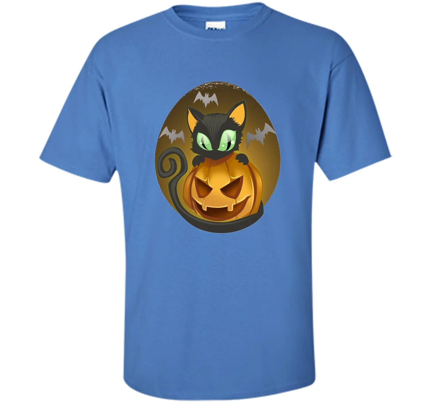 Bats, Black Cat, Pumpkin, Jack O Lantern Halloween T-Shirt