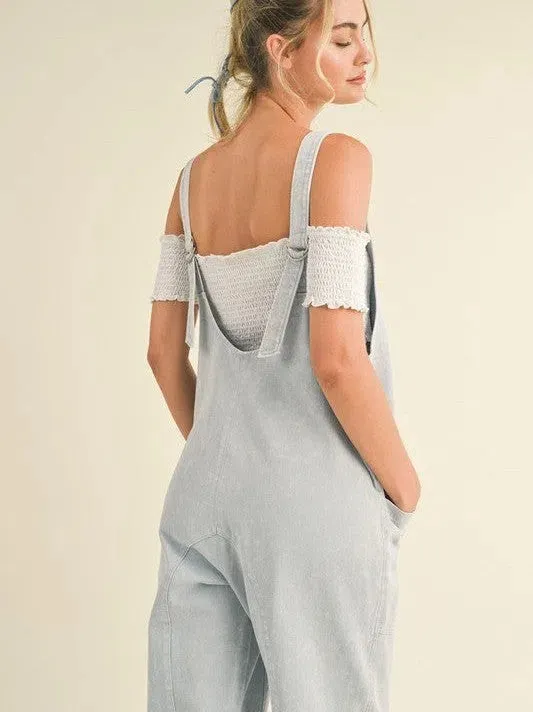Be Yourself Mineral Wash Slouchy Harem Jumpsuit