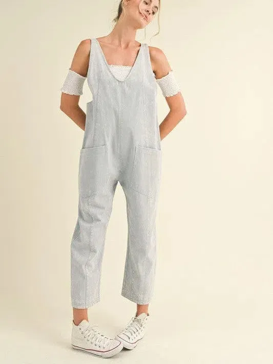 Be Yourself Mineral Wash Slouchy Harem Jumpsuit