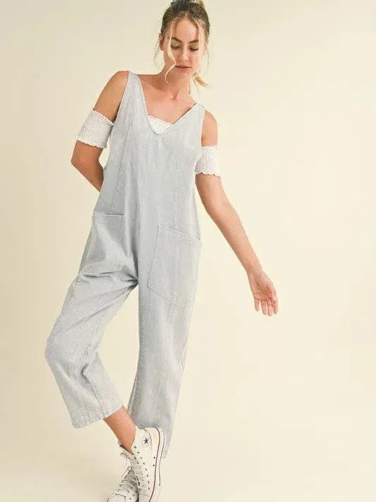 Be Yourself Mineral Wash Slouchy Harem Jumpsuit