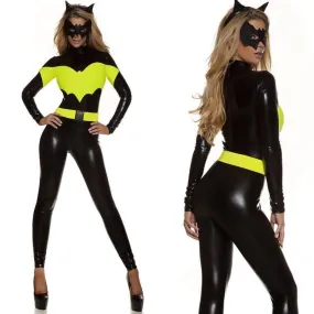 BFJFY Women's Superhero Cosplay Lady Batman Costume Jumpsuit