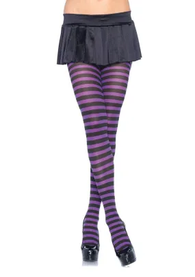 Black and Purple Striped Tights