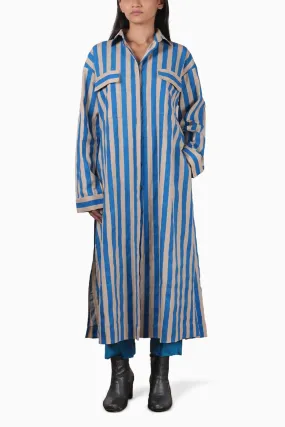 Blue Striped Tunic Set