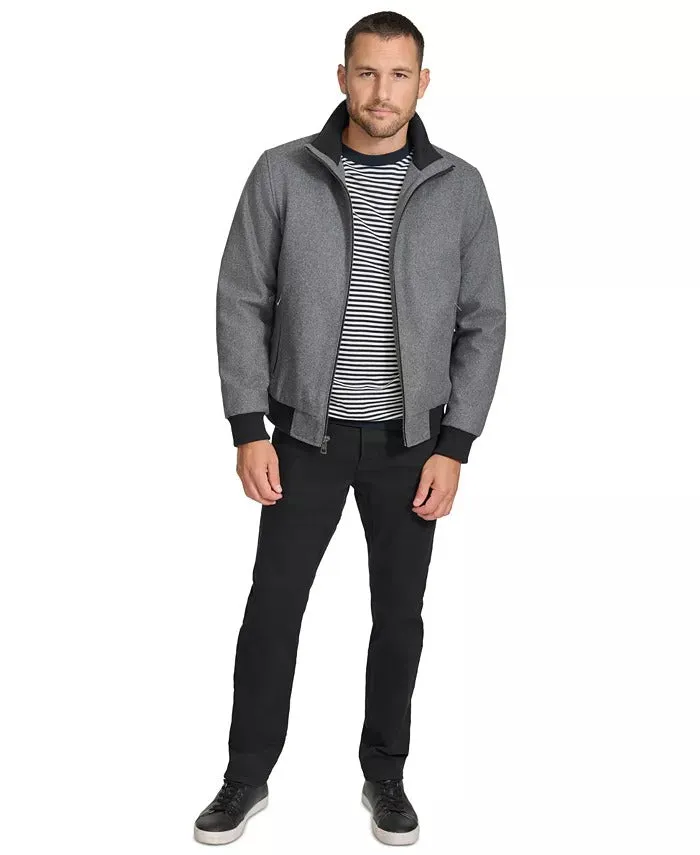 Calvin Klein Mens Bomber Jacket Coat Small Grey Solid
