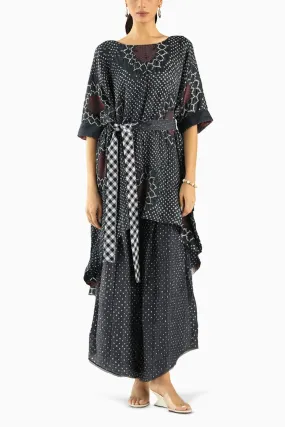 Charcoal Asymmetrical Kaftan Tunic