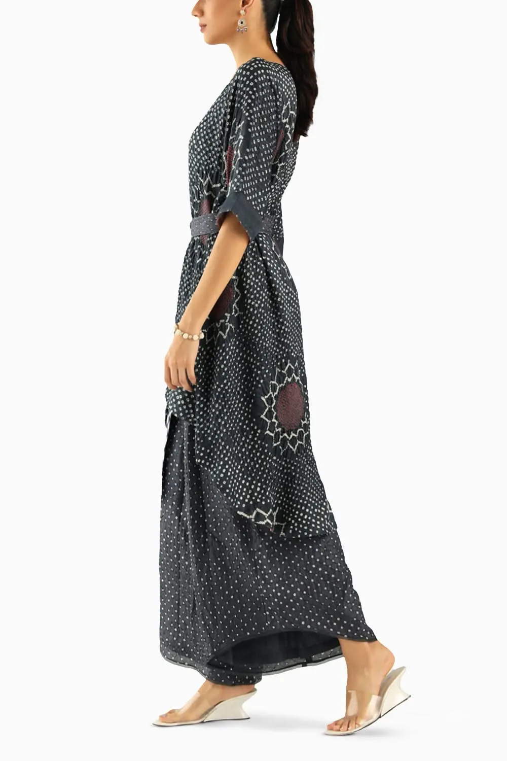 Charcoal Asymmetrical Kaftan Tunic