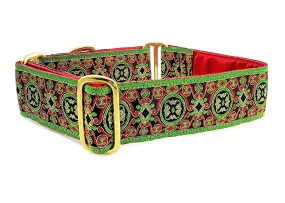 Christmas Renaissance in Green & Red - Martingale or Buckle Dog Collar - 1.5" Width