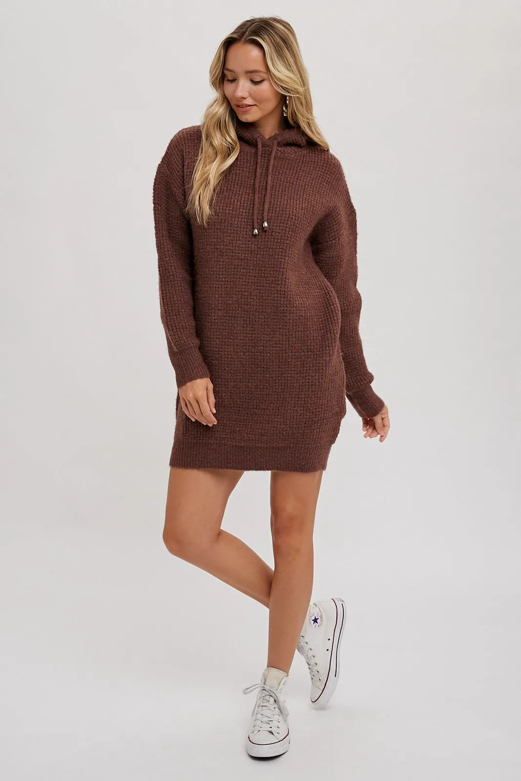 CHUNKY WAFFLE HOODIE TUNIC