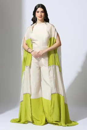 Colorblock Embroidered Jumpsuit