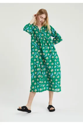 Compania Fantastica Beach Green Flower Print midi tunic dress