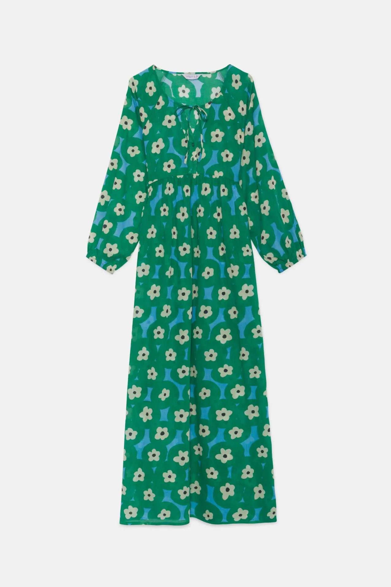 Compania Fantastica Beach Green Flower Print midi tunic dress