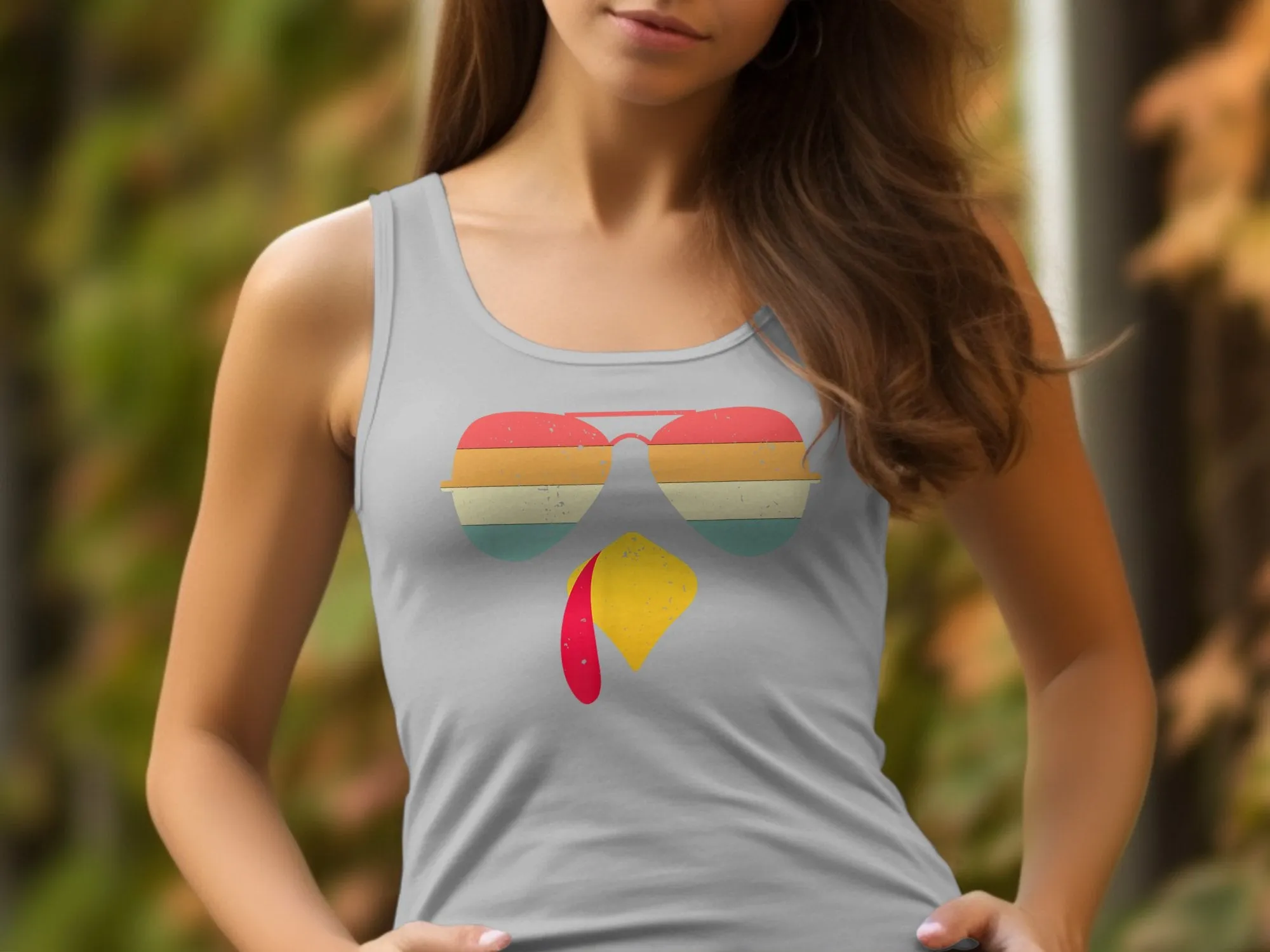 Cool Turkey Face With Sunglasses Funny Thanksgiving Shirt, Tank, Sweatshirt & Matching Family Shirts.