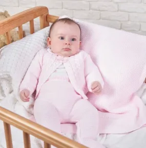 Dandelion Cable Knit Two Piece Outfit  pram suit - Pink