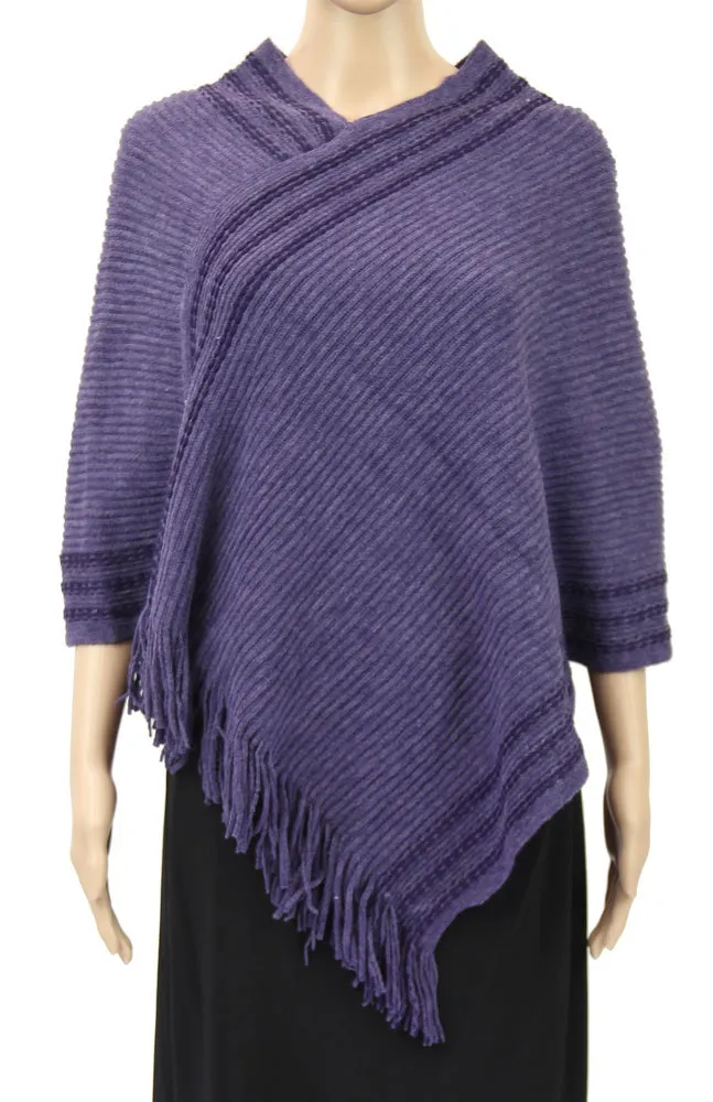 diagonal border poncho