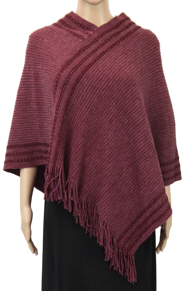 diagonal border poncho