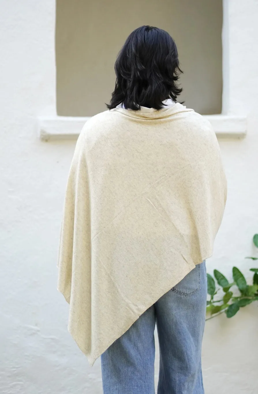 Dolma Cashmere Poncho - OATMEAL