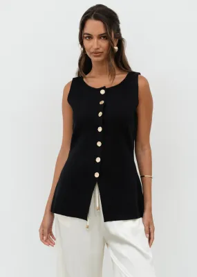 Elevated Knitted Vest| Black