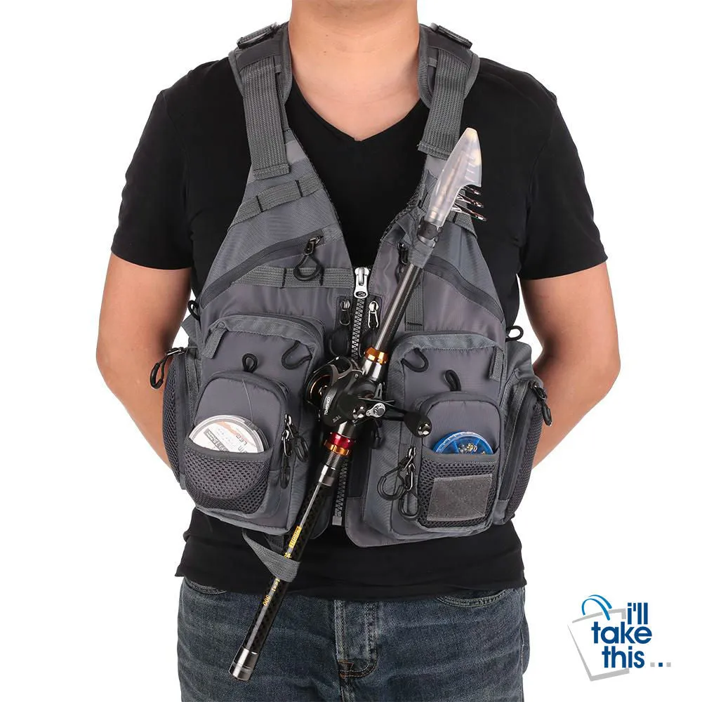 Fishing Vest and/or Life Jacket Ideal for ROCK, Boat or Rapids Fishing with Flotation inbuilt