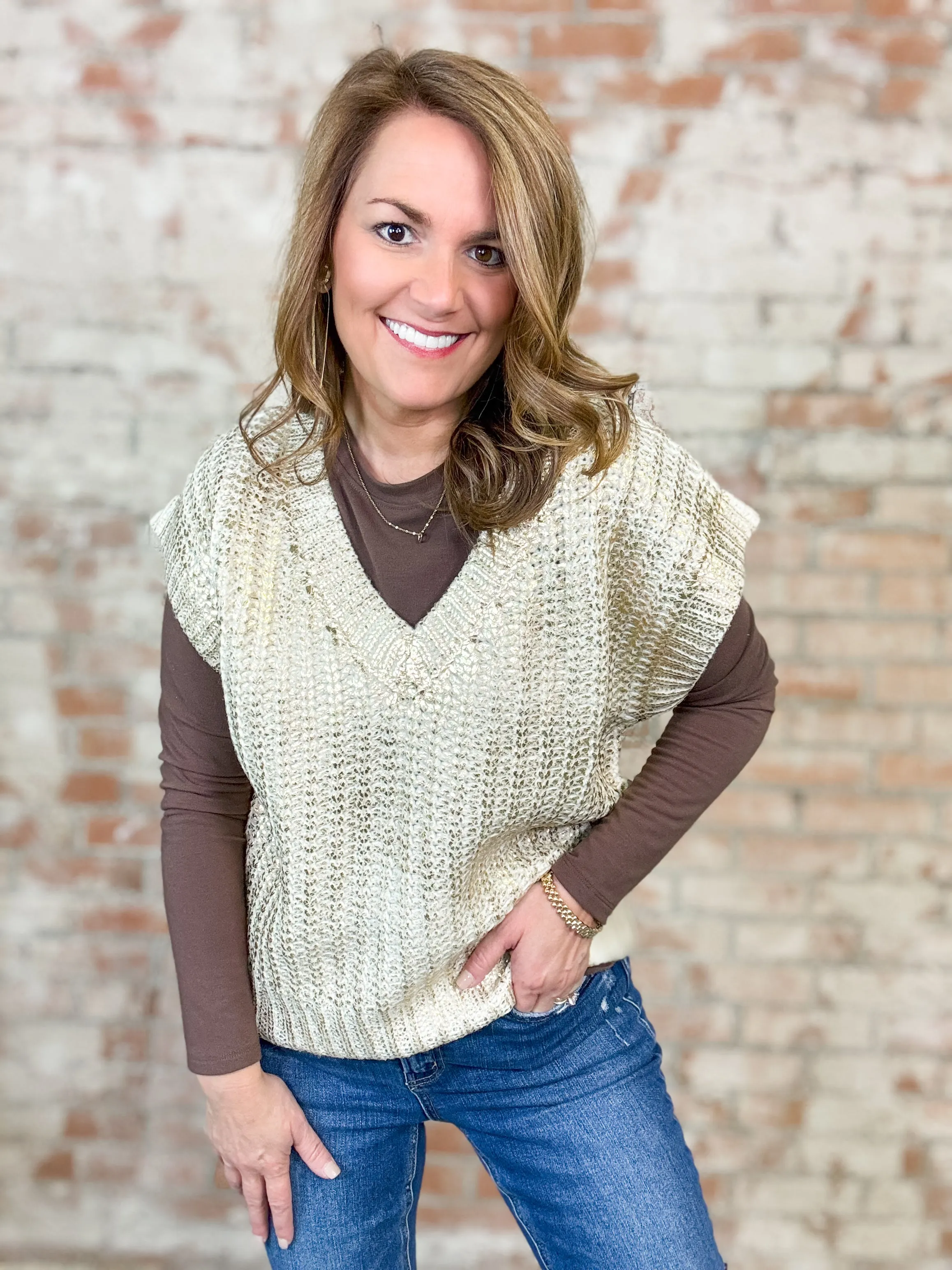 Gilded Sweater Vest Top - FINAL SALE