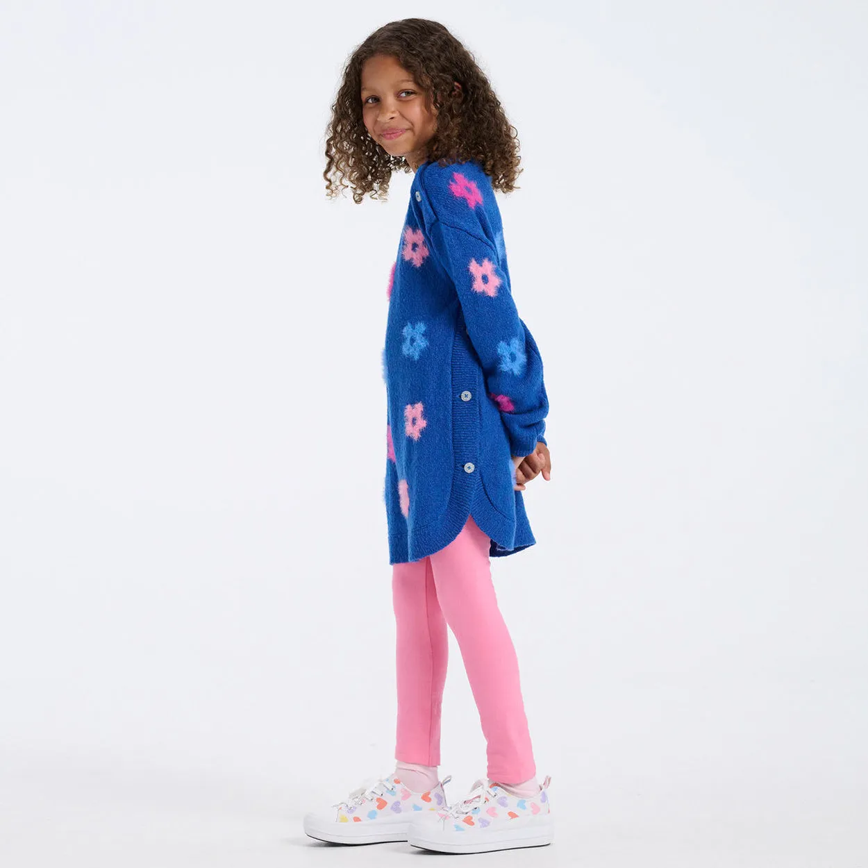 Girls Bold Flowers Sweater Tunic