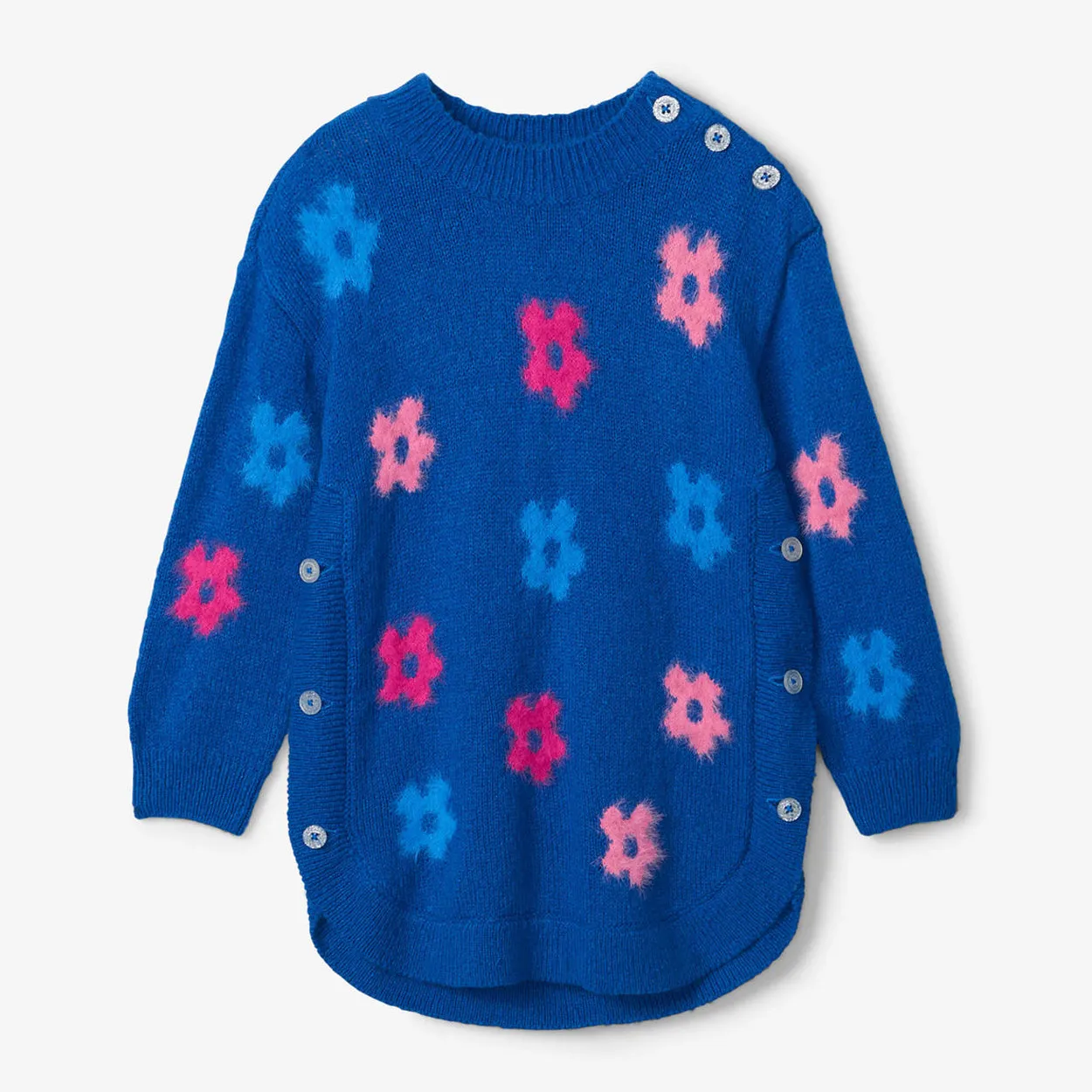 Girls Bold Flowers Sweater Tunic