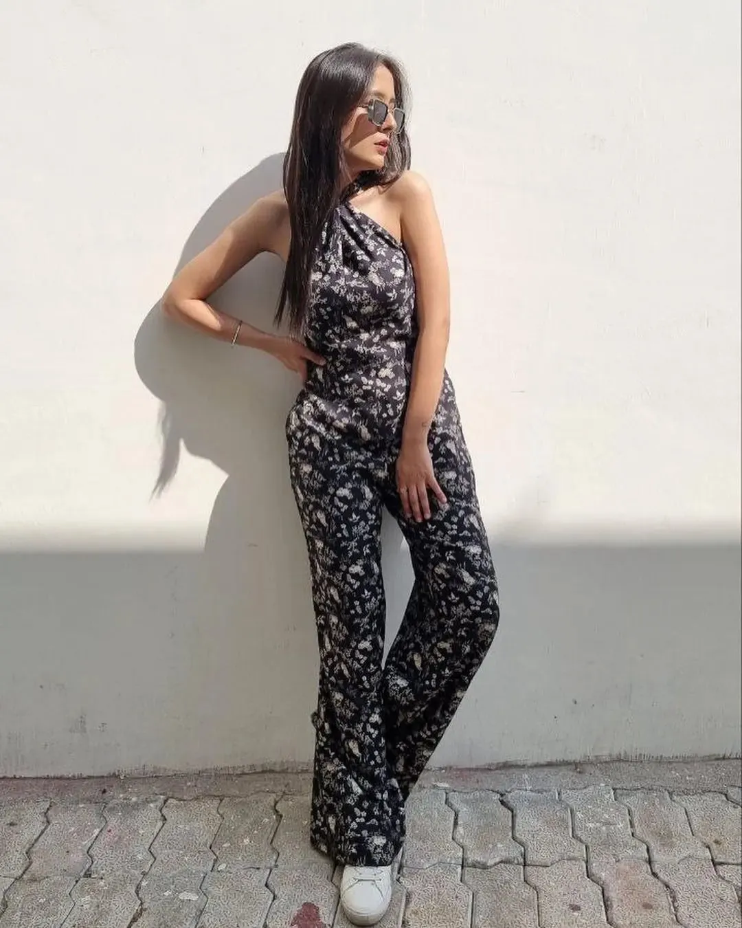 Halter Neck Viscose Printed Jumpsuit