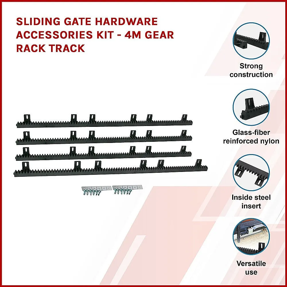 Heavy Duty Nylon Sliding Gate Hardware Kit, 4m Gear Rack