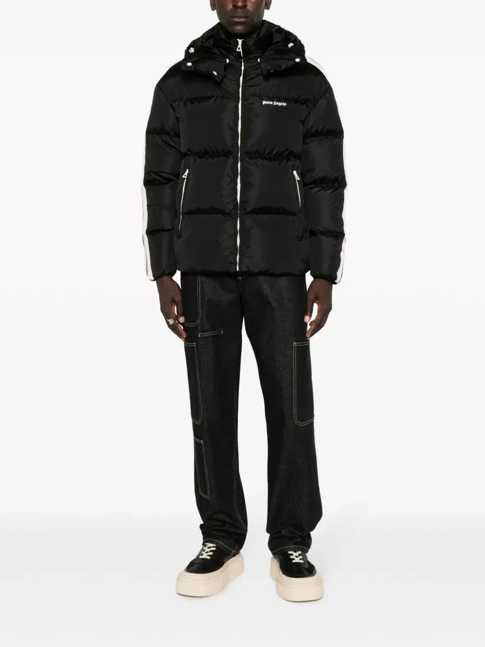 HOODED TRACK DOWN JACKET