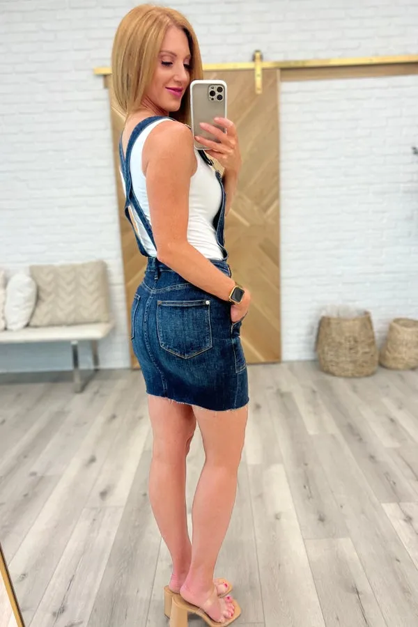 Judy Blue Dark Wash Overall Skirt