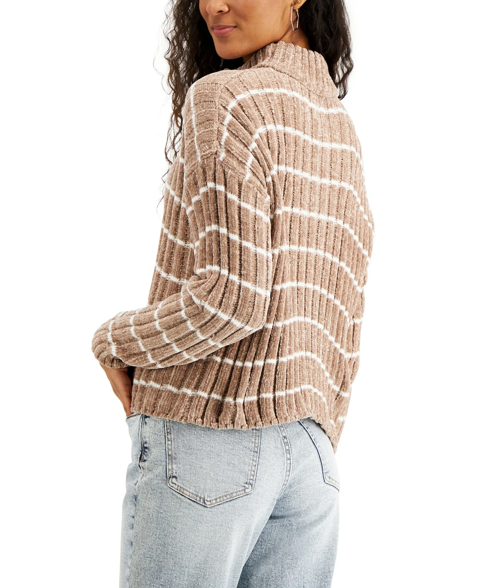 Juniors' Ribbed Chenille Sweater