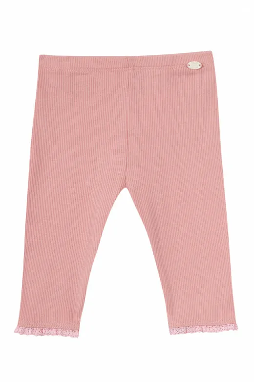 Legging - Cotton with Lace Trim