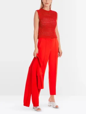Marc Cain Flame Red Rethink Together organic cotton top