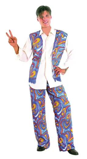 Mens Flower Power Hippy Man Adult Costume Male Halloween