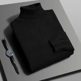 Mens Knitted High Quality Turtleneck Sweater Slim Fit