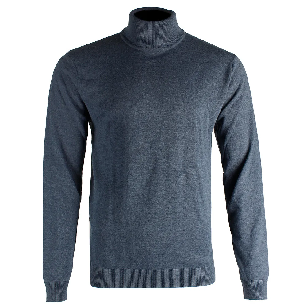 Men's Turtleneck Sweater Long Sleeve Casual Cotton Blend Classic Pullover Top