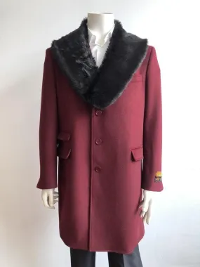 Mens Wool Trench coat - Maroon Color Mens Overcoat
