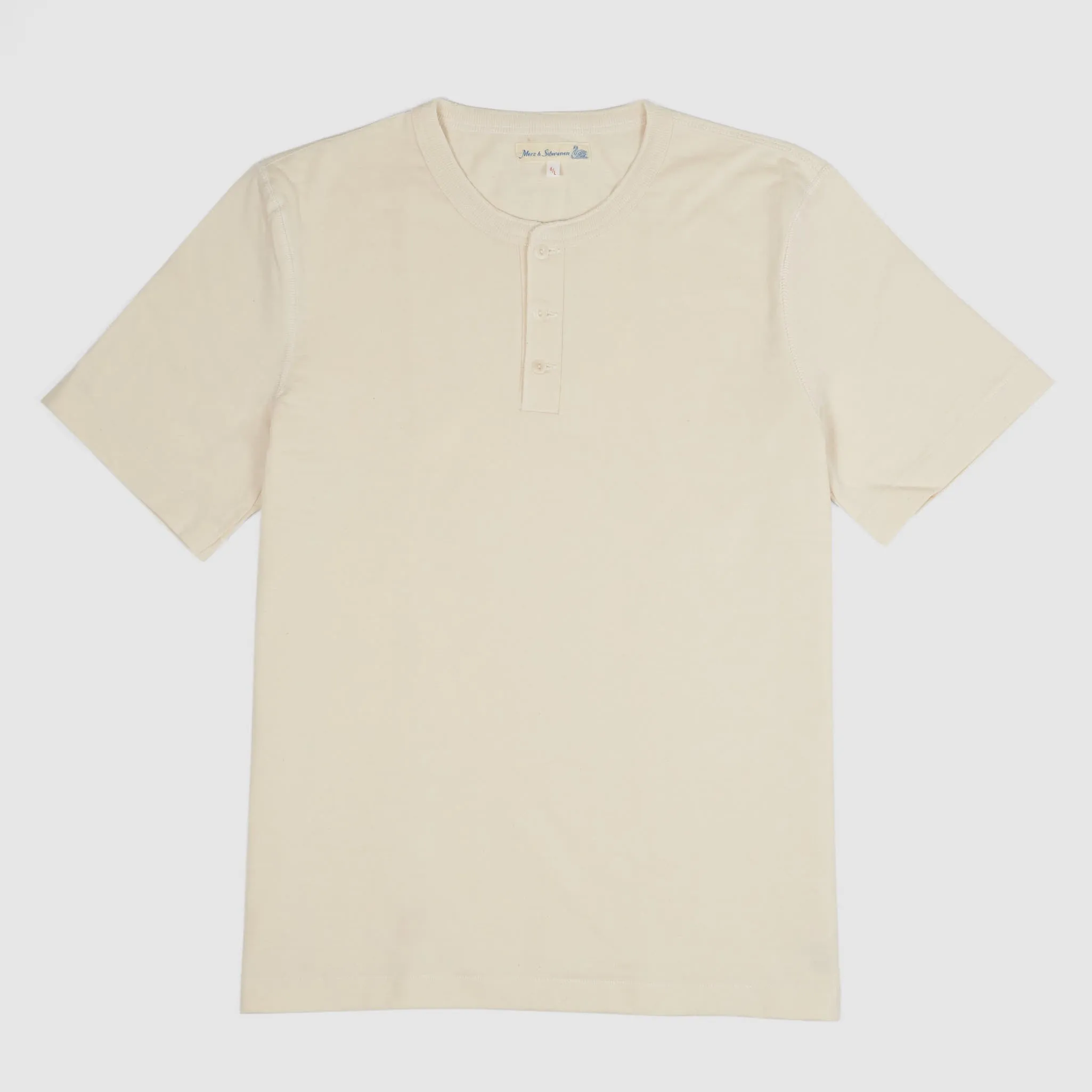 Merz b.Schwanen Loop Wheeler Short Sleeve Henley T-Shirt Nature