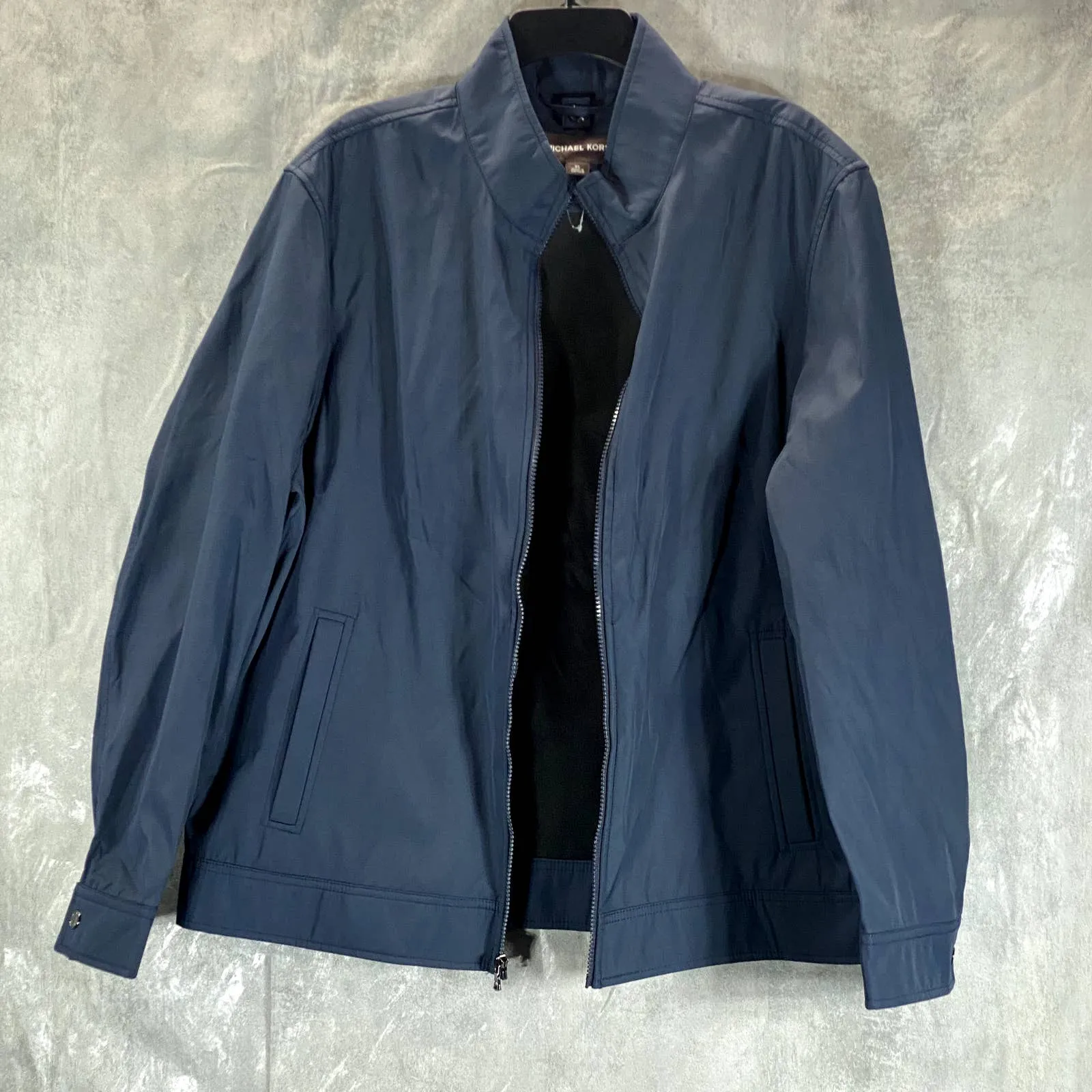 MICHAEL KORS Men's Navy Solid Mock-Neck Full-Zip 3-in-1 Track Jacket SZ XL