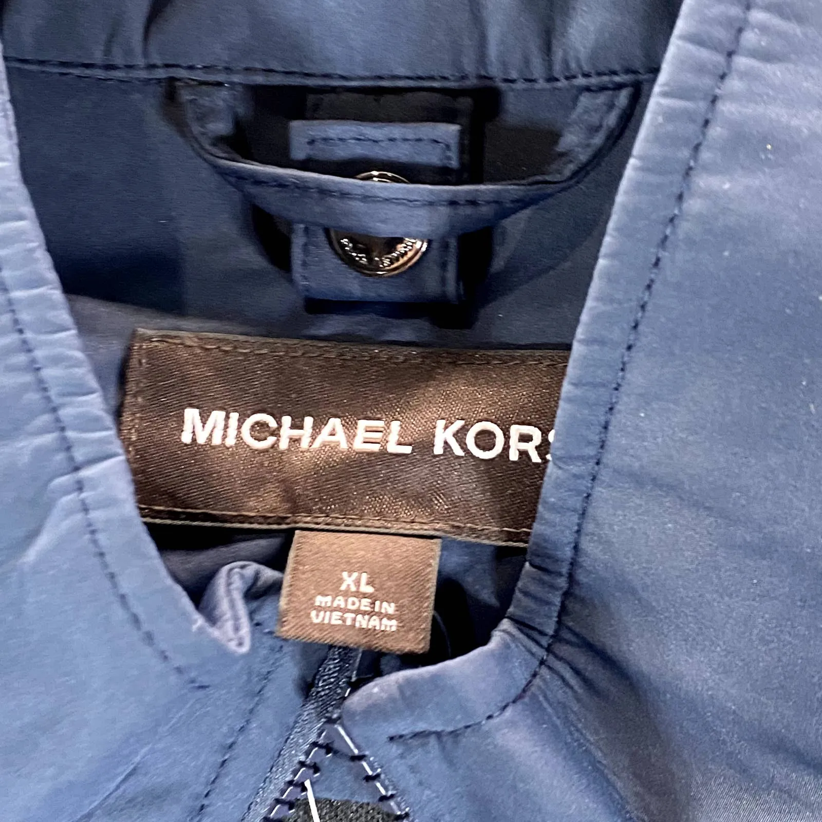 MICHAEL KORS Men's Navy Solid Mock-Neck Full-Zip 3-in-1 Track Jacket SZ XL