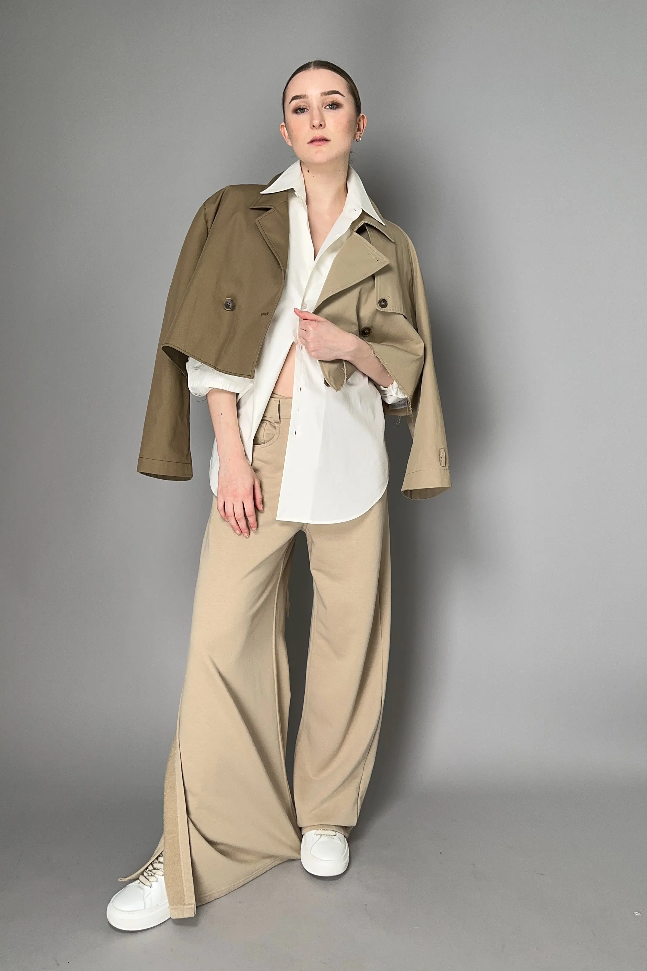 MM6 Cotton Poplin Blouse with Slit Back in White