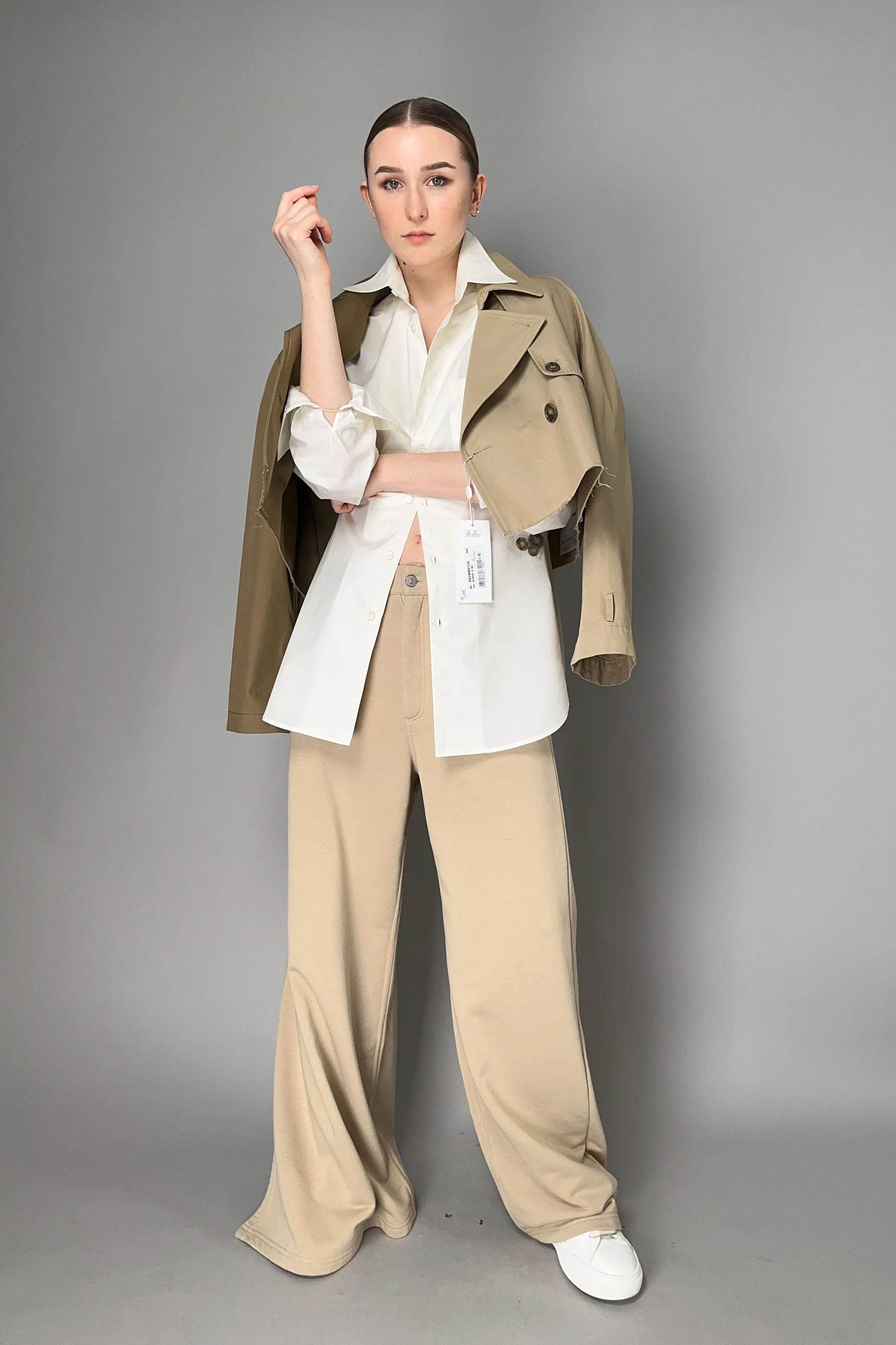 MM6 Cotton Poplin Blouse with Slit Back in White